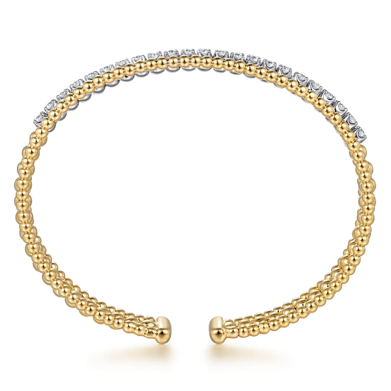 14K White-Yellow Gold Bujukan Diamond Bangle - 0.95 ct - Shot 3