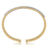 14K White-Yellow Gold Bujukan Diamond Bangle - 0.95 ct