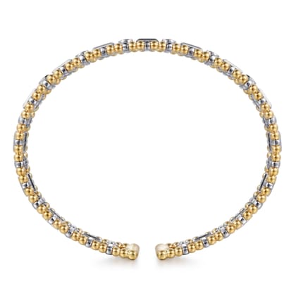 14K White-Yellow Gold Bujukan Diamond Bangle