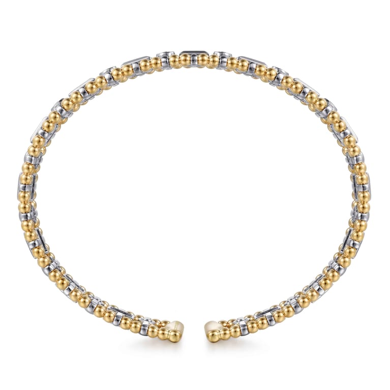 14K White-Yellow Gold Bujukan Diamond Bangle - 1.05 ct - Shot 3