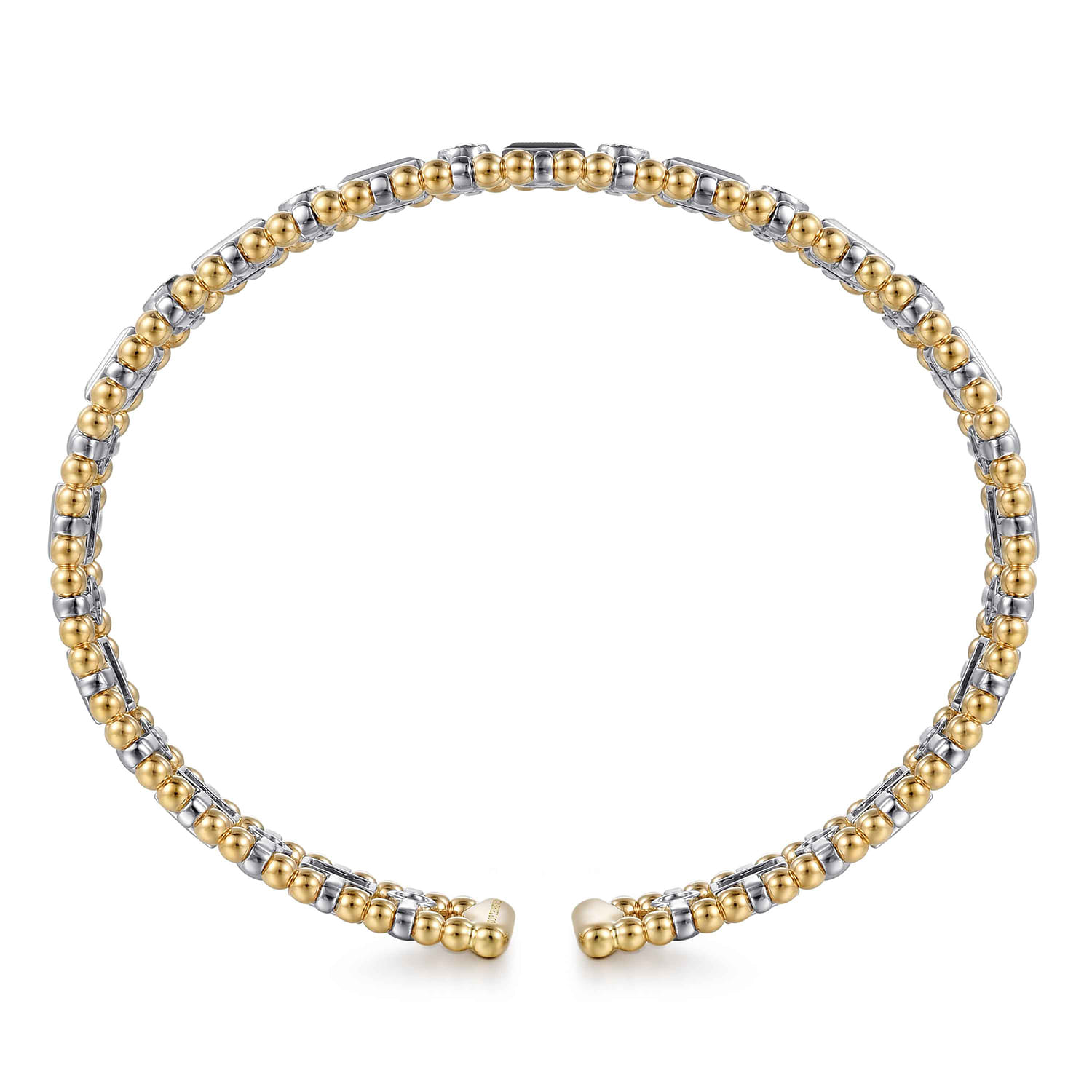 14K White-Yellow Gold Bujukan Diamond Bangle - 1.05 ct - Shot 3