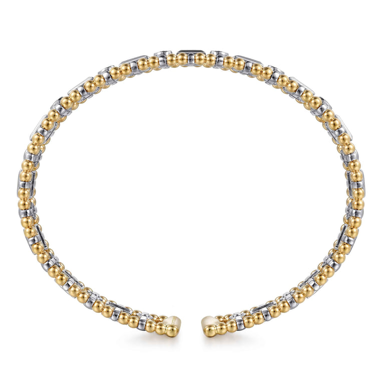 14K White-Yellow Gold Bujukan Diamond Bangle - 1.05 ct - Shot 3
