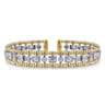 14K White-Yellow Gold Bujukan Diamond Bangle - 1.05 ct