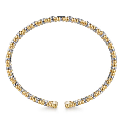 14K White-Yellow Gold Bujukan Diamond Bangle