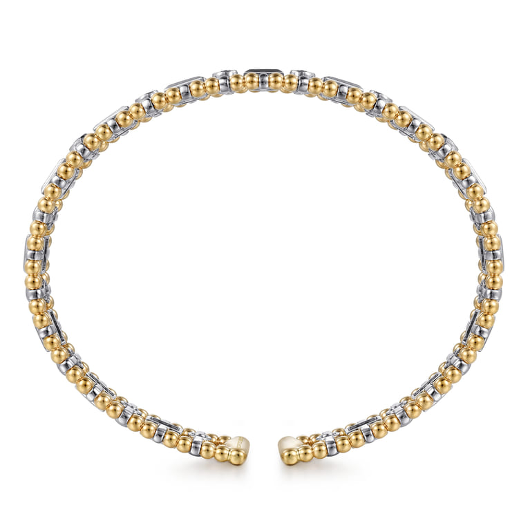 14K White-Yellow Gold Bujukan Diamond Bangle - 1.05 ct - Shot 3