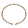 14K White-Yellow Gold Bujukan Diamond Bangle - 1.05 ct