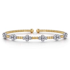 14K White-Yellow Gold Bujukan Diamond Bangle