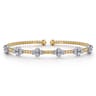 14K White-Yellow Gold Bujukan Diamond Bangle - 0.7 ct