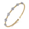 14K White-Yellow Gold Bujukan Diamond Bangle - 0.7 ct