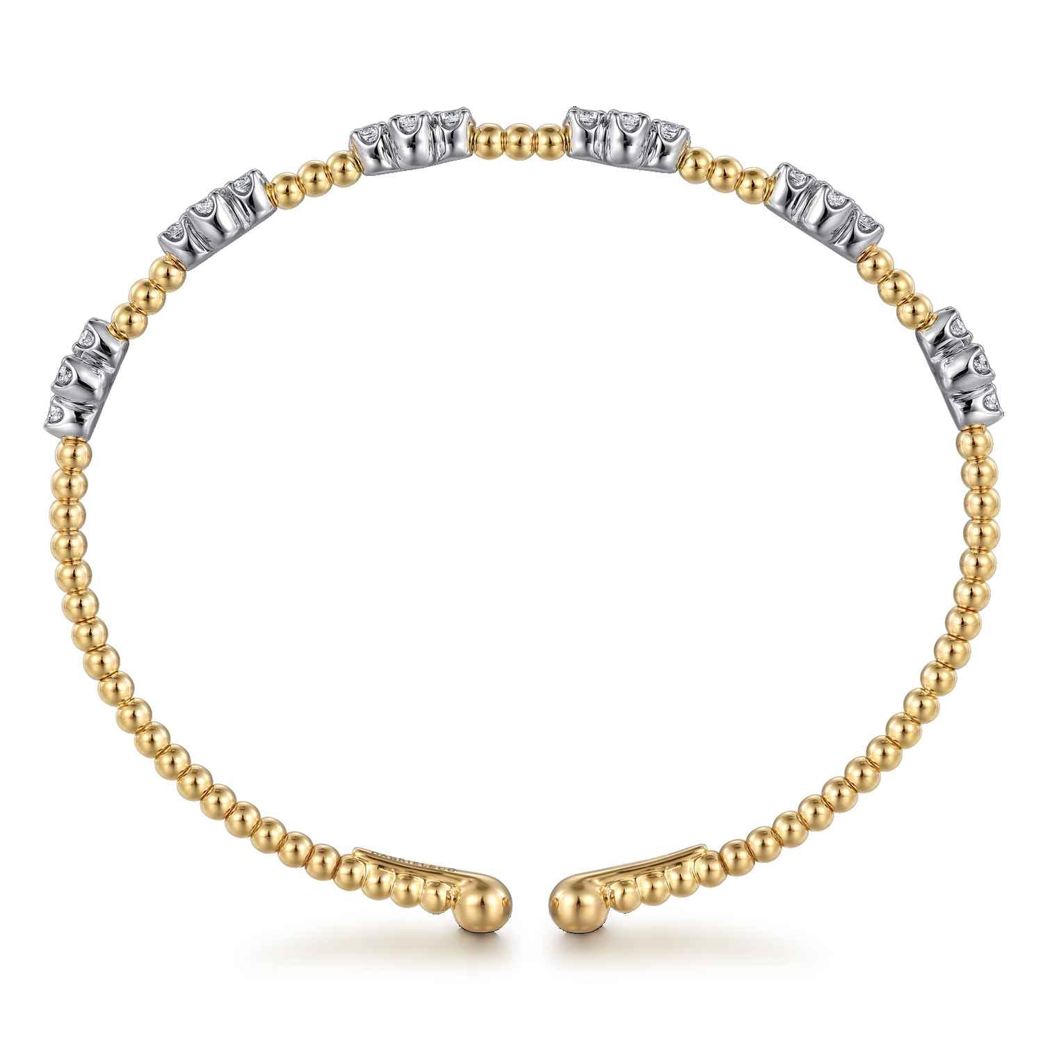 14K White-Yellow Gold Bujukan Diamond Bangle - 0.7 ct - Shot 3