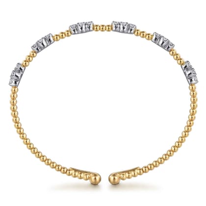 14K White-Yellow Gold Bujukan Diamond Bangle