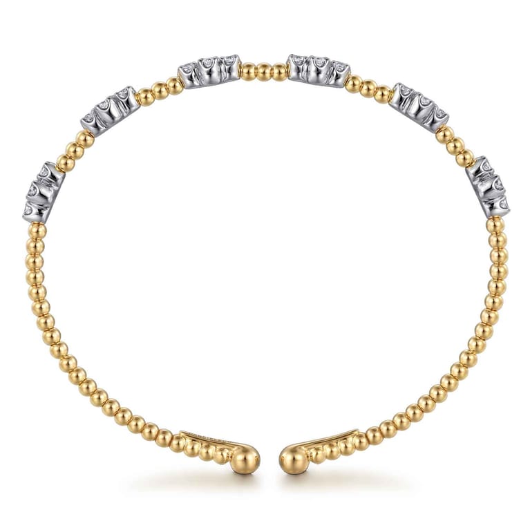 14K White-Yellow Gold Bujukan Diamond Bangle - 0.7 ct - Shot 3
