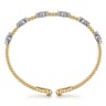 14K White-Yellow Gold Bujukan Diamond Bangle - 0.7 ct