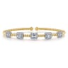 14K White-Yellow Gold Bujukan Diamond Bangle - 1 ct