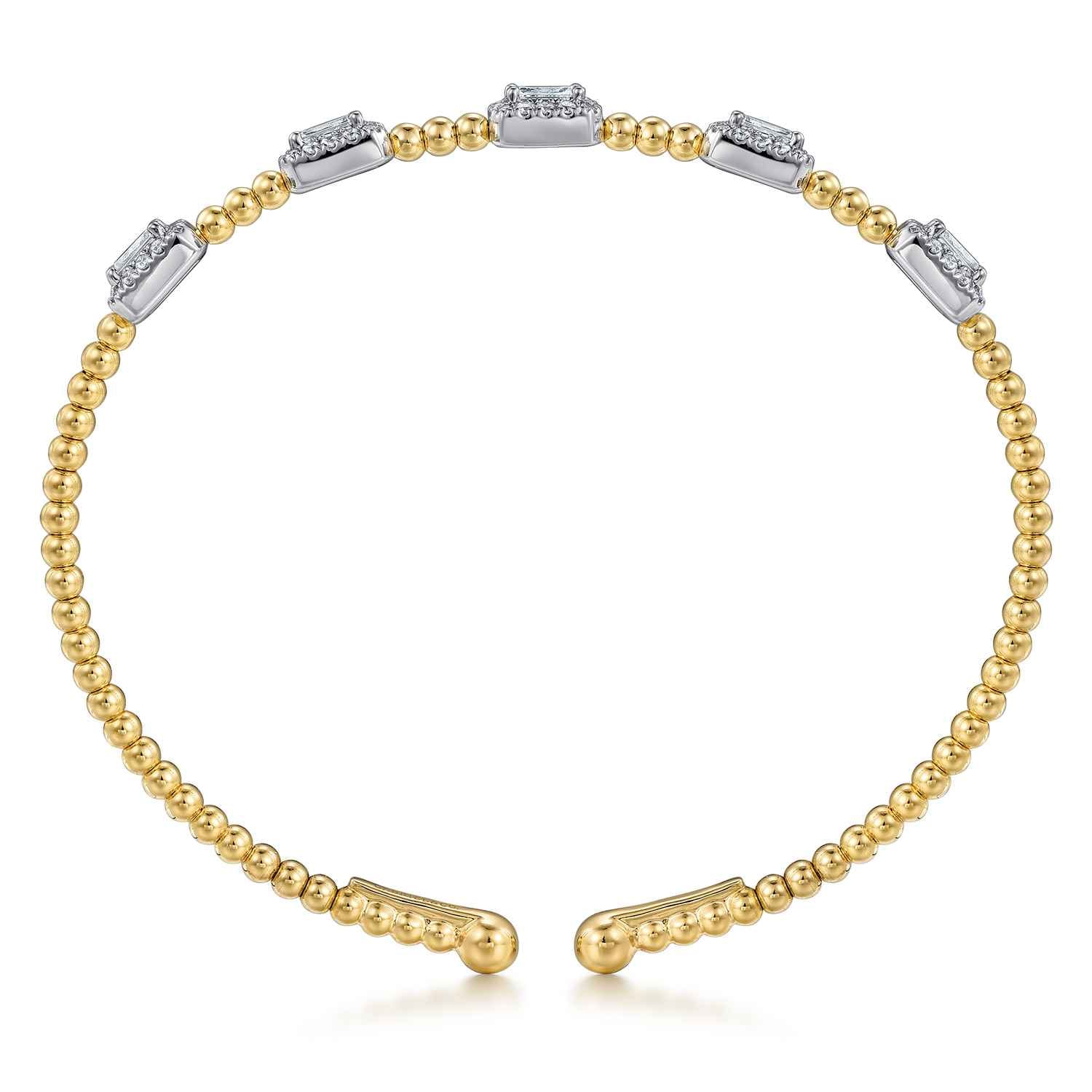 14K White-Yellow Gold Bujukan Diamond Bangle - 1 ct - Shot 3