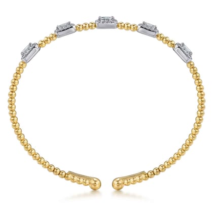 14K White-Yellow Gold Bujukan Diamond Bangle