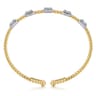 14K White-Yellow Gold Bujukan Diamond Bangle - 1 ct