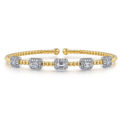 14K White-Yellow Gold Bujukan Diamond Bangle