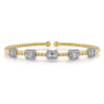 14K White-Yellow Gold Bujukan Diamond Bangle - 1 ct