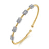 14K White-Yellow Gold Bujukan Diamond Bangle - 1 ct