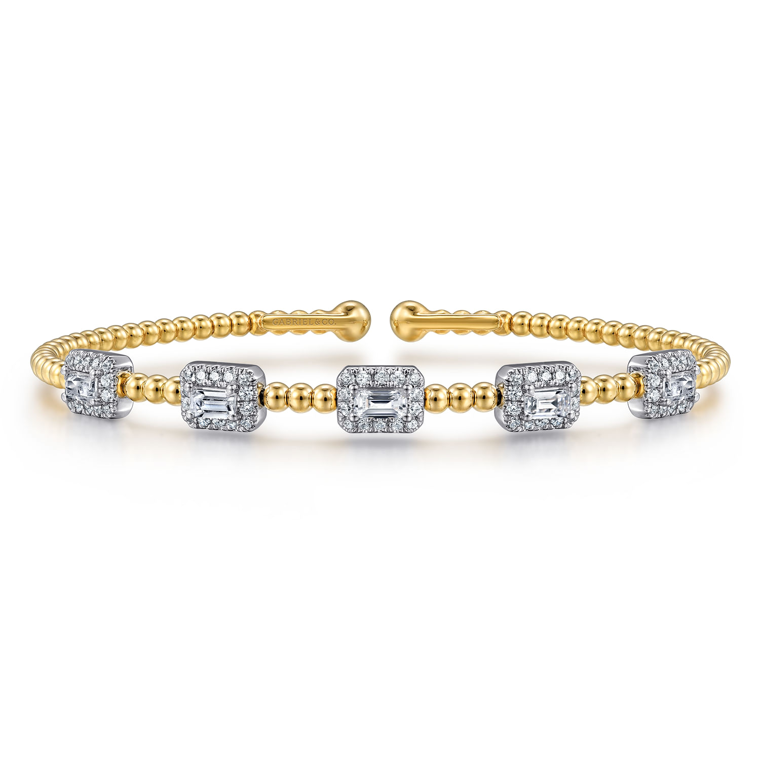 14K White-Yellow Gold Bujukan Diamond Bangle