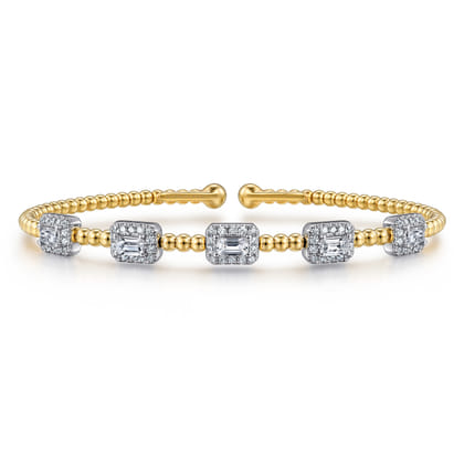 14K White-Yellow Gold Bujukan Diamond Bangle