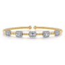 14K White-Yellow Gold Bujukan Diamond Bangle - 1 ct