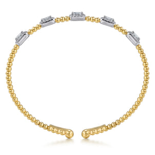 14K White-Yellow Gold Bujukan Diamond Bangle