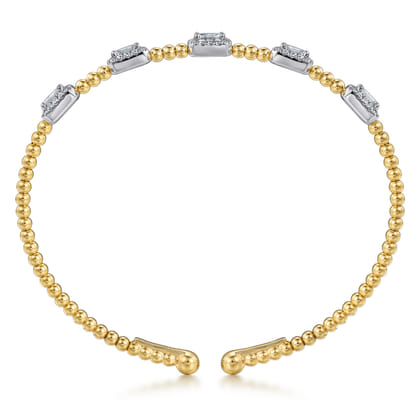14K White-Yellow Gold Bujukan Diamond Bangle