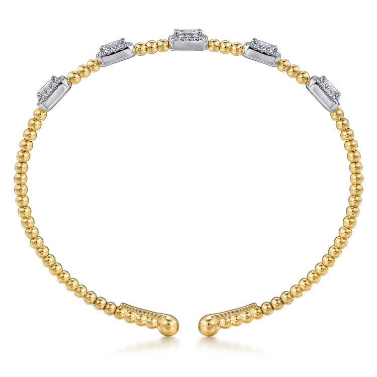 14K White-Yellow Gold Bujukan Diamond Bangle