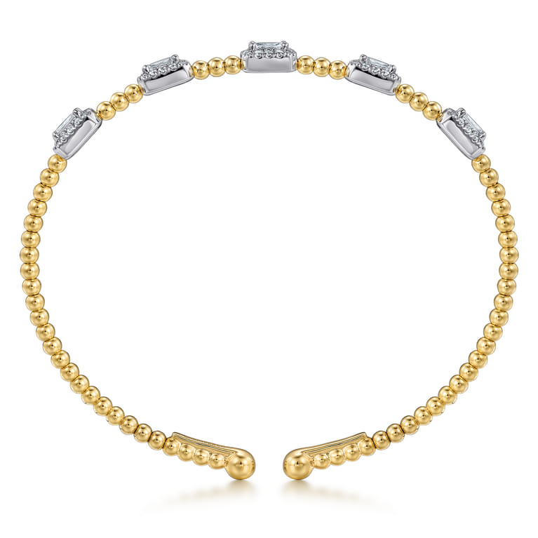 14K White-Yellow Gold Bujukan Diamond Bangle - 1 ct - Shot 3