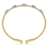 14K White-Yellow Gold Bujukan Diamond Bangle - 1 ct