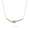 14K White  Yellow Gold Bujukan Diamond Bar Necklace - 0.5 ct