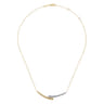 14K White  Yellow Gold Bujukan Diamond Bar Necklace - 0.5 ct