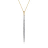 14K White Yellow Gold Bujukan Diamond Bar Pendant Necklace - 0.75 ct