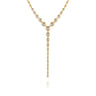 14K White Yellow Gold Bujukan Diamond Bezel Y Necklace - 0.5 ct