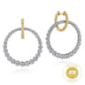 14K White-Yellow Gold Bujukan Diamond Circle Huggies - 1.9 ct