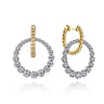 14K White-Yellow Gold Bujukan Diamond Circle Huggies - 1.05 ct