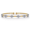 14K White-Yellow Gold Bujukan Diamond Clover Bangle - 0.7 ct