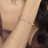 14K White  Yellow Gold Bujukan Diamond Clover Split Bangle Bracelet - 1.05 ct