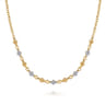 14K White Yellow Gold Bujukan Diamond Clover Tennis Necklace - 0.4 ct
