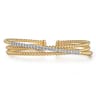 14K White-Yellow Gold Bujukan Diamond Criss Cross Bangle - 0.35 ct