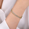 14K White-Yellow Gold Bujukan Diamond Criss Cross Bangle - 0.35 ct