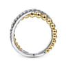 14K White Yellow Gold Bujukan Diamond Criss Cross Ring - 0.4 ct