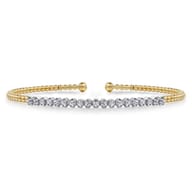 14K White-Yellow Gold Bujukan Diamond Cuff Bracelet