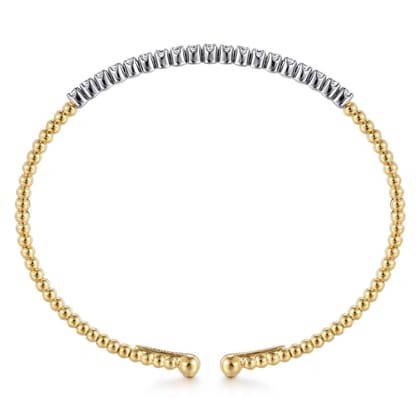 14K White-Yellow Gold Bujukan Diamond Cuff Bracelet