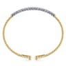 14K White-Yellow Gold Bujukan Diamond Cuff Bracelet - 0.35 ct