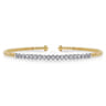 14K White-Yellow Gold Bujukan Diamond Cuff Bracelet - 0.35 ct