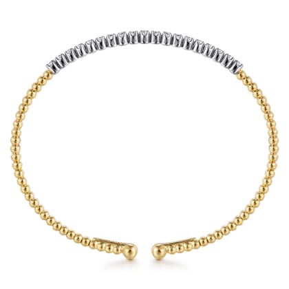 14K White-Yellow Gold Bujukan Diamond Cuff Bracelet