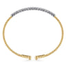 14K White-Yellow Gold Bujukan Diamond Cuff Bracelet - 0.35 ct